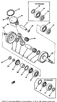 Crankshaft - Piston Yz125a - B - C - D