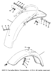 Front Fender Rear Fender Yz80d