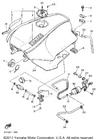Fuel Tank Non California Model