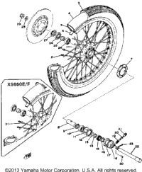 Front Wheel Xs650d E E006501~ F