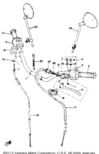Handle Wire Xs650 E006501~
