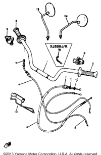 Handlebar Cable Xj550h J K