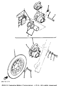 Front Brake Caliper Xj550j K