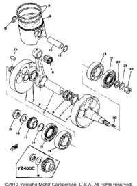 Crank Piston Yz400c D E