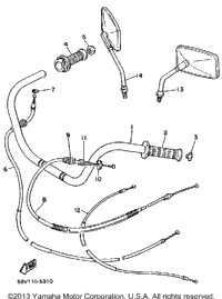 Handlebar Cable Xv1000n Nc