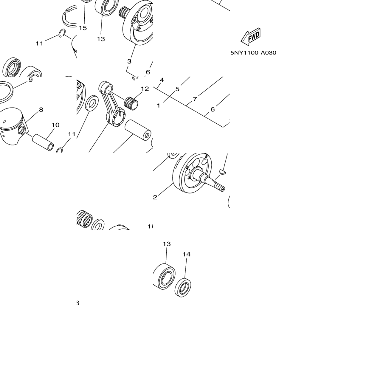 Crankshaft Piston Yz125