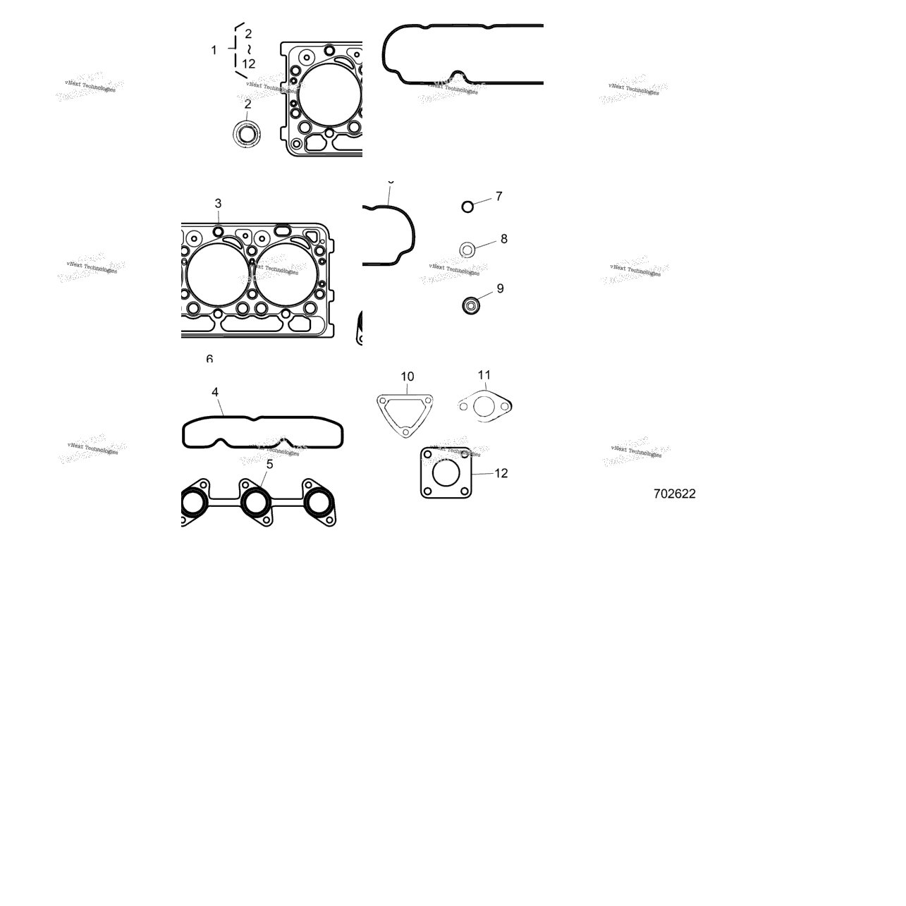 Engine, Upper Gasket Kit