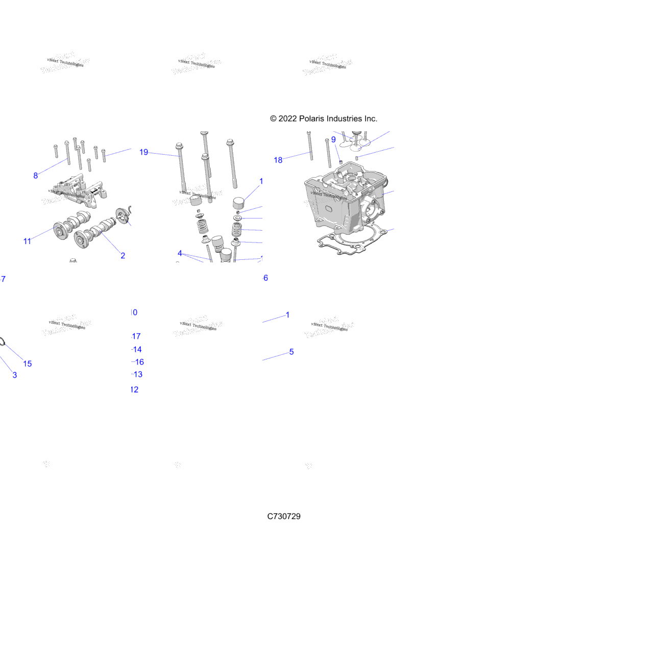 Engine, Cylinder Head, Cams & Valves