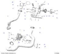Engine, Coolant Pump And Thermostat
