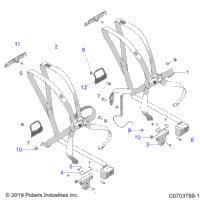 Body, Seat Belt Mounting, Front, 6 Point