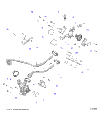 Engine, Coolant Pump And Thermostat