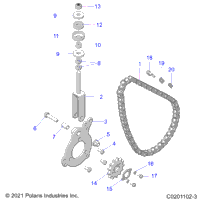 Drive Train, Chain Tensioner And Sprocket