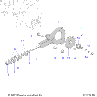 Drive Train, Chain Tensioner And Sprocket