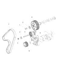 Engine, Timing Pulley, Timing Belt, Jockey Pulley