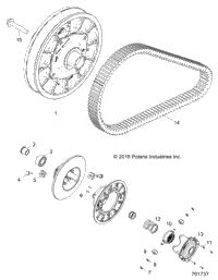 Drive Train, Secondary Clutch /X87ak