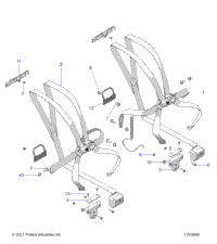 Body, Seat Belt Mounting, Front, 6 Point