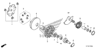 Drive Face + Kick Starter Spindle