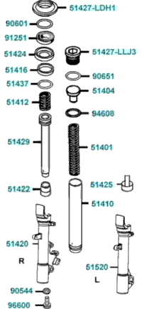 Separated Parts Of Fr Fork