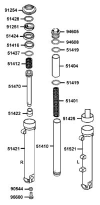 Separated Parts Of Fr Fork