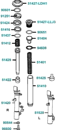 Separated Parts Of Fr Fork