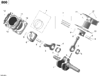 Crankshaft, Piston And Cylinder - 800R Efi