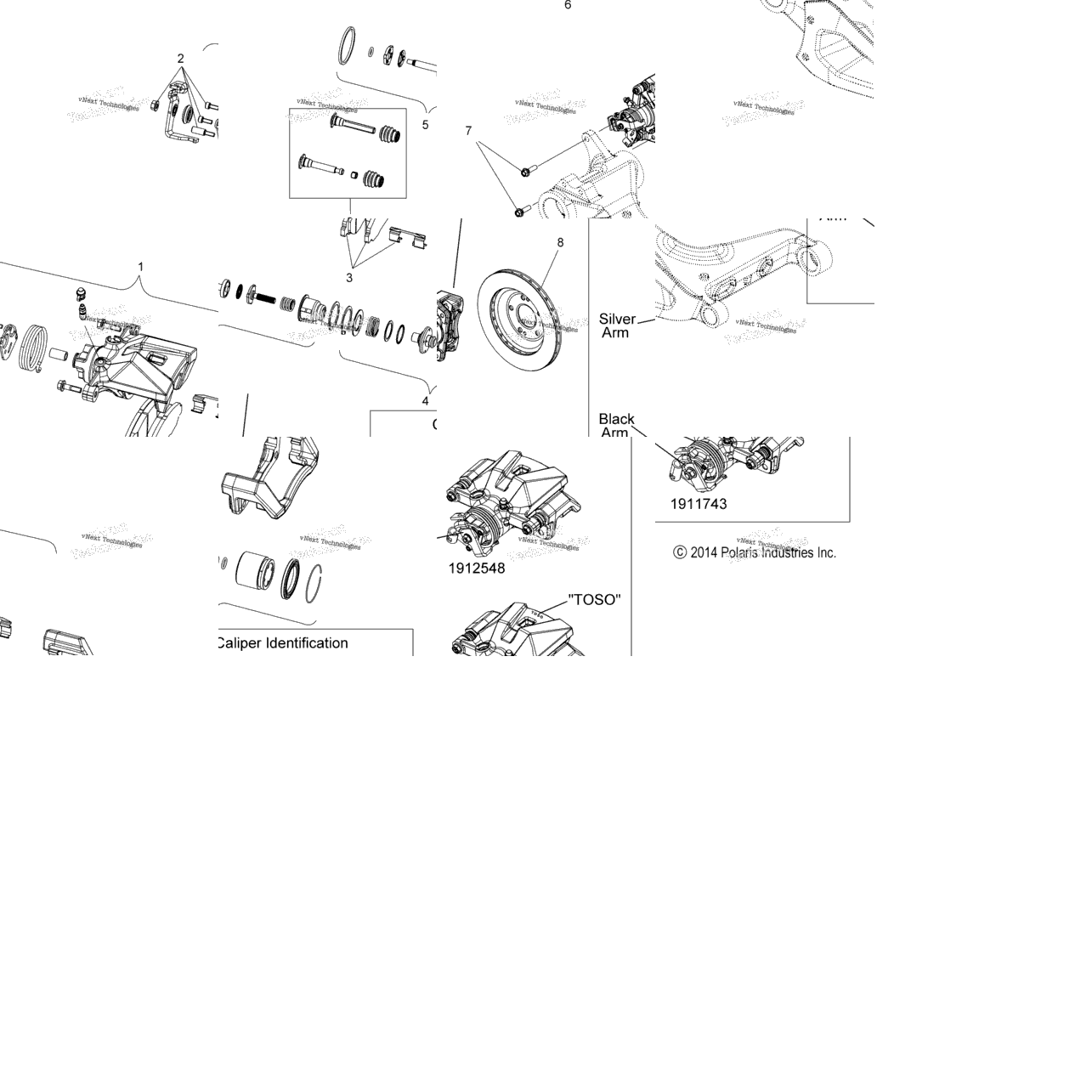Brakes, Caliper, Rear All Options