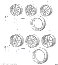 Wheels, Front And Rear T22aafgb/Hb/Pgd/Hd/Rgb/Hb All Options (500192C)
