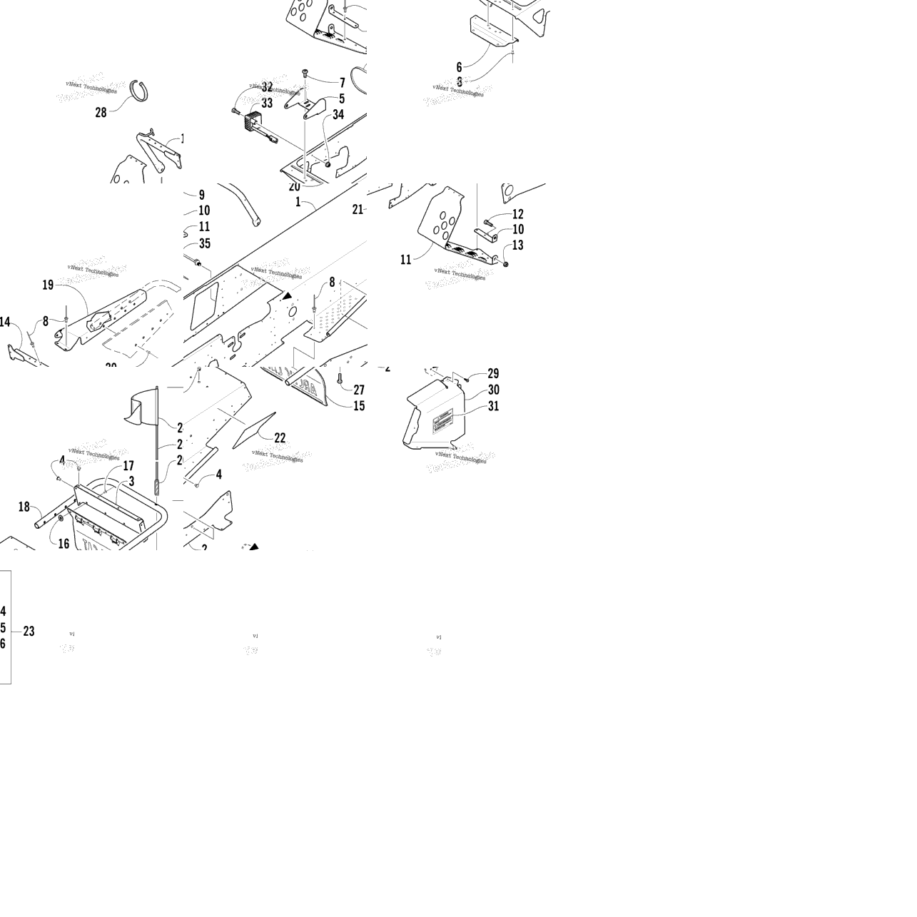 Chassis, Footrest, And Rear Bumper Assembly