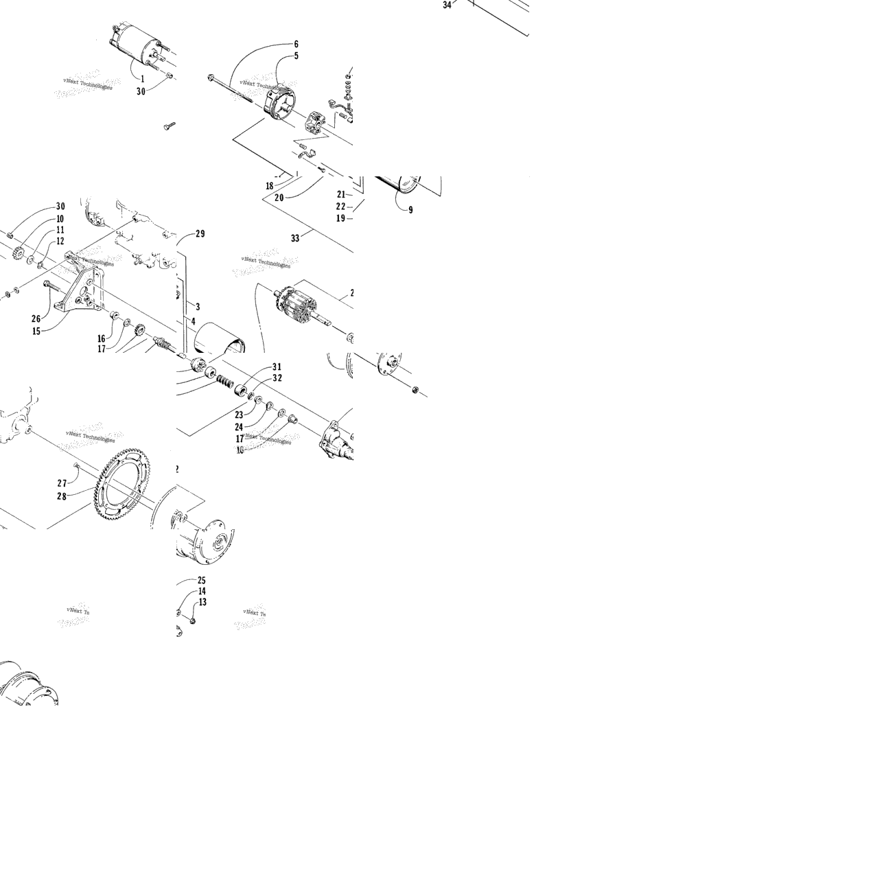 Electric Start - Starter Motor Assembly