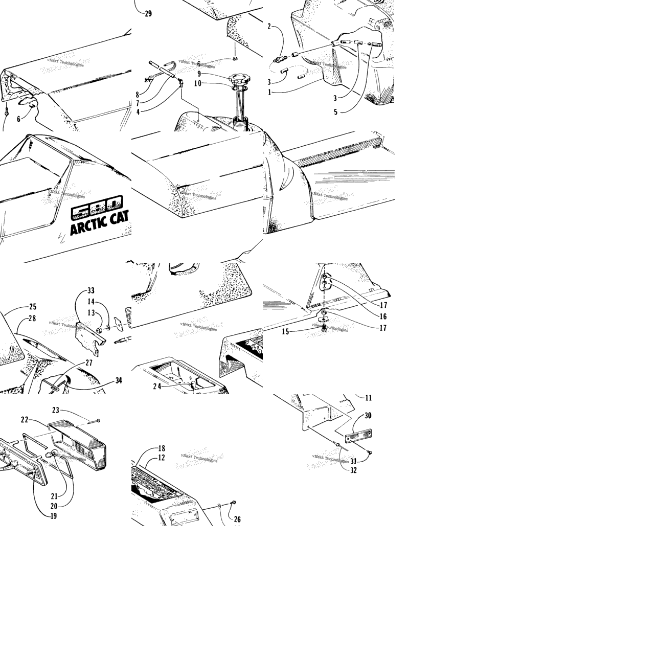 Gas Tank, Seat, And Taillight Assemblies