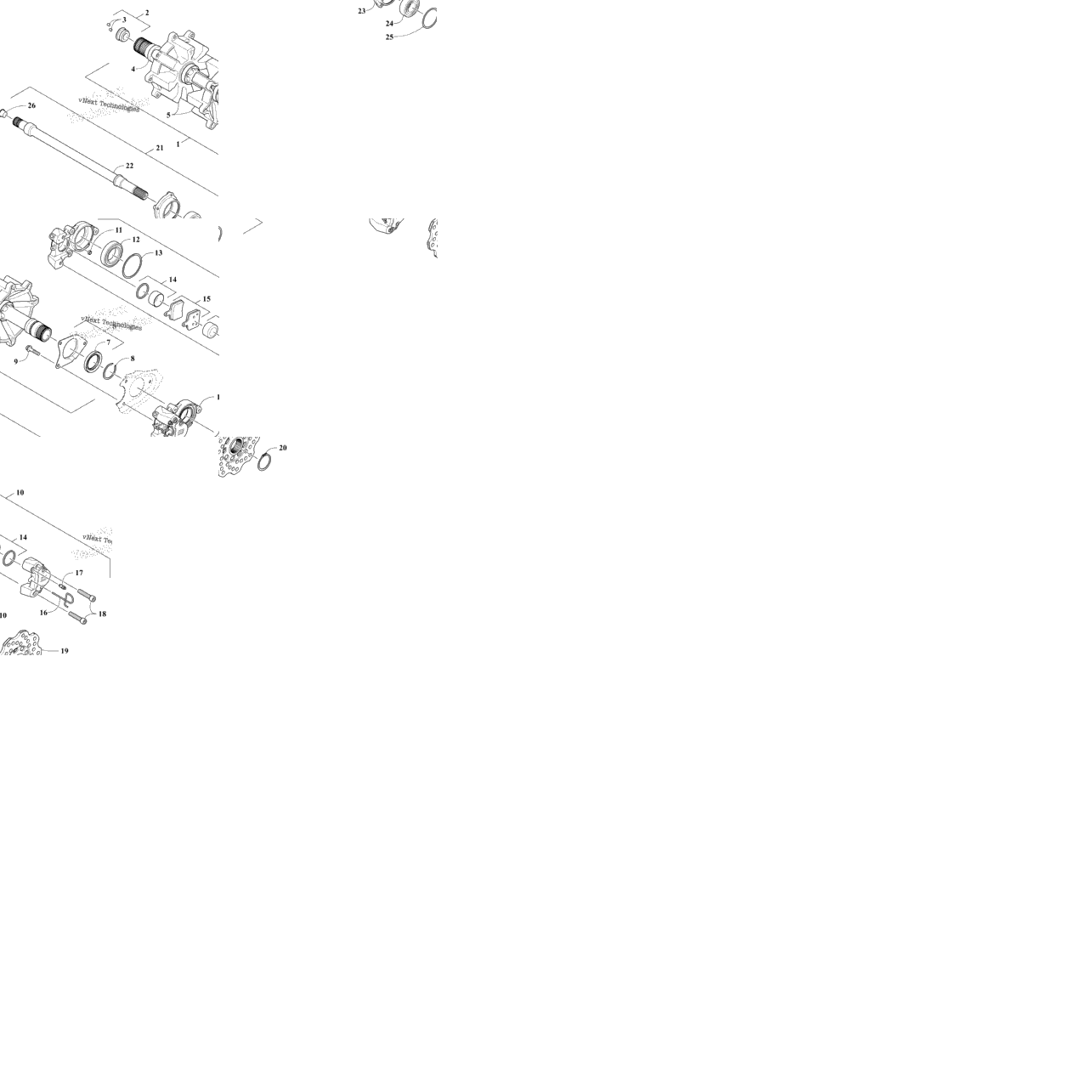 Drive Train Shafts And Brake Assemblies