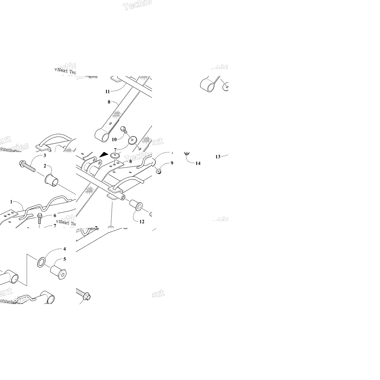 Rear Suspension Front Arm Assembly
