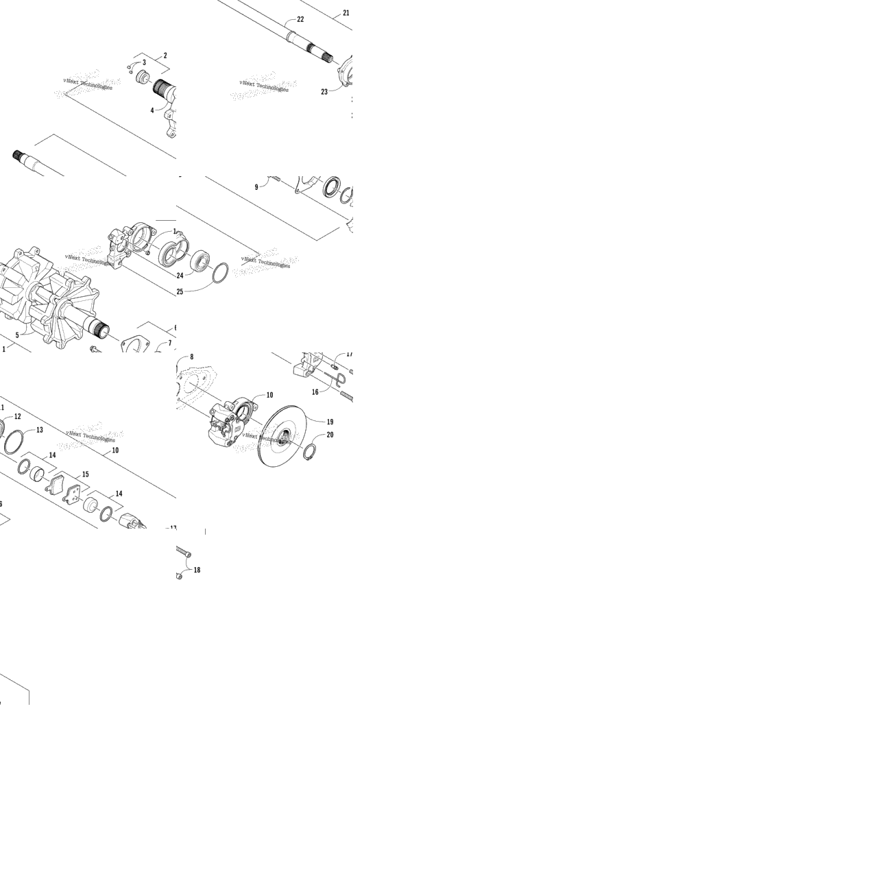 Drive Train Shafts And Brake Assemblies
