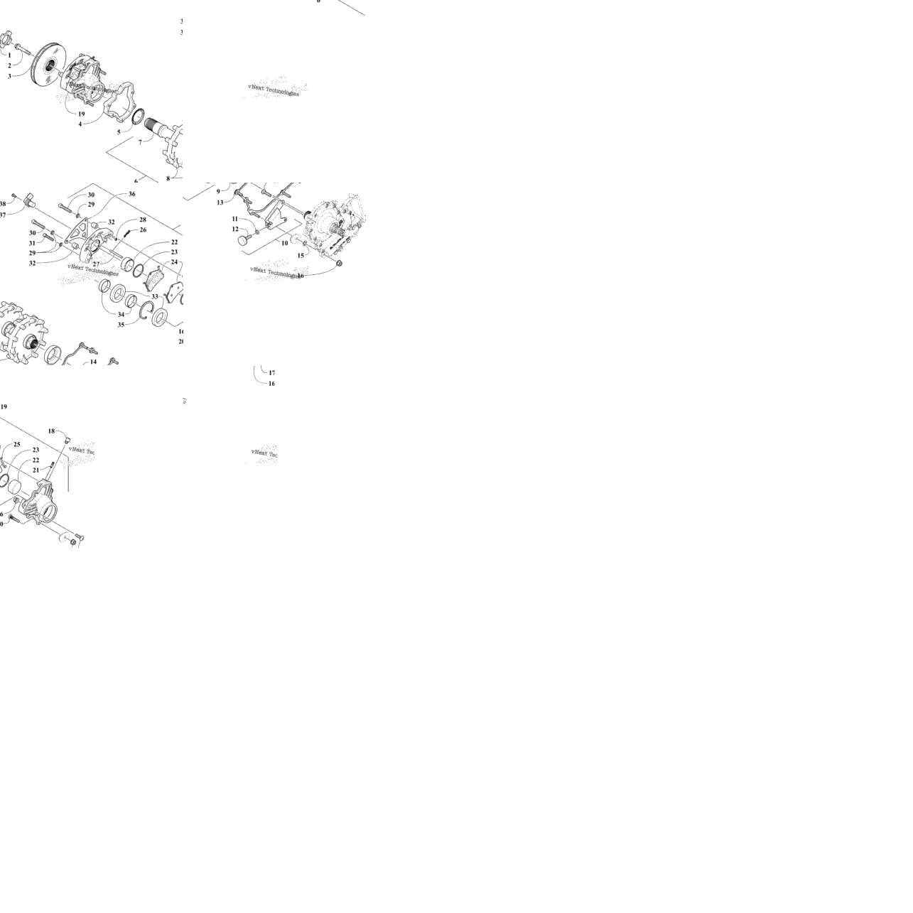 Drive Train Shaft And Brake Assemblies