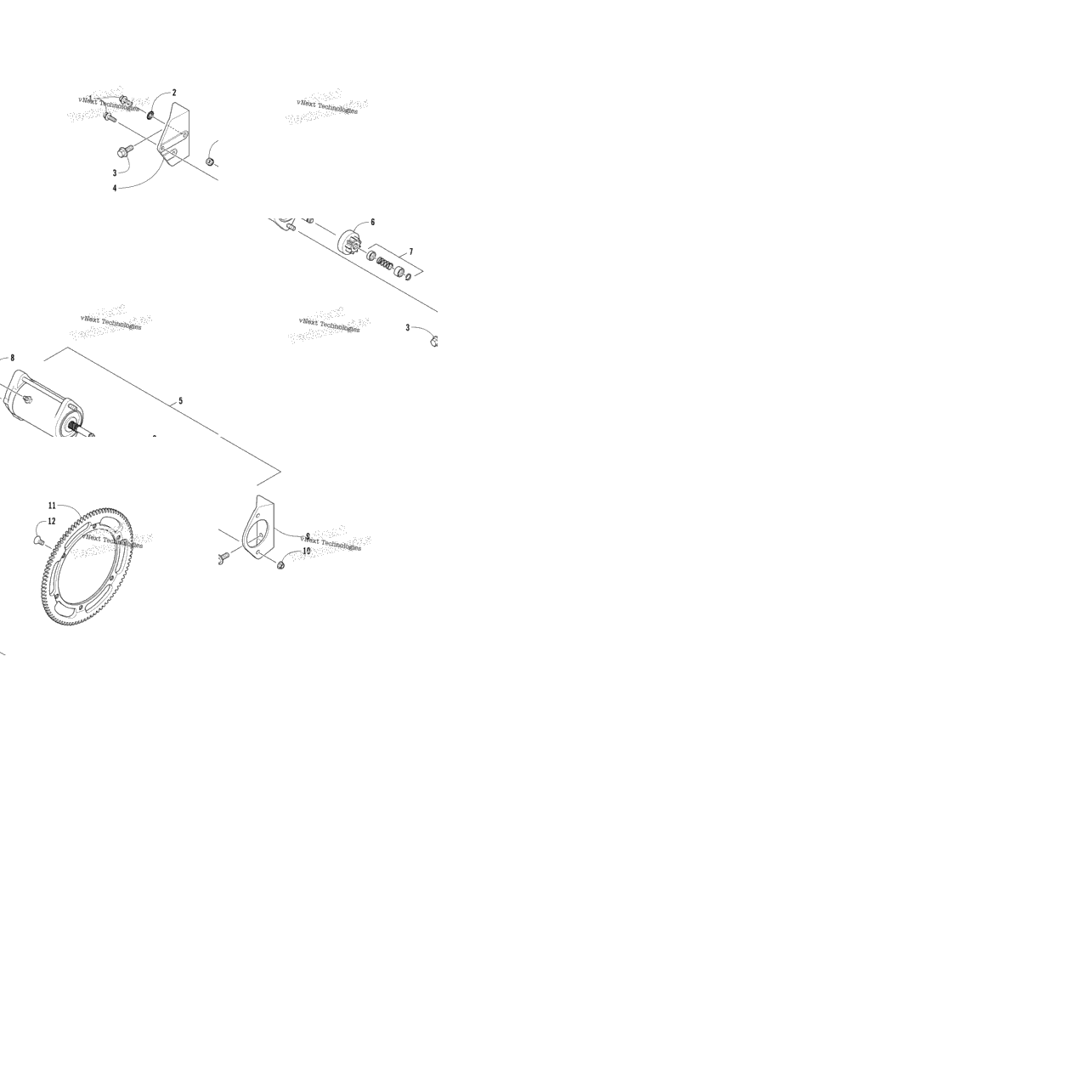Electric Start - Starter Motor Assembly