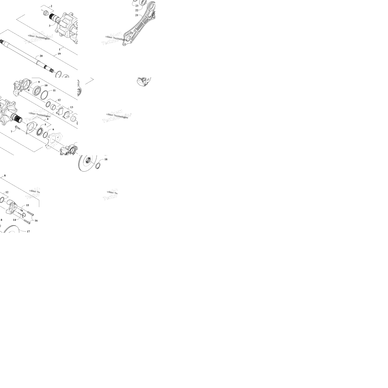 Drive Train Shafts And Brake Assemblies