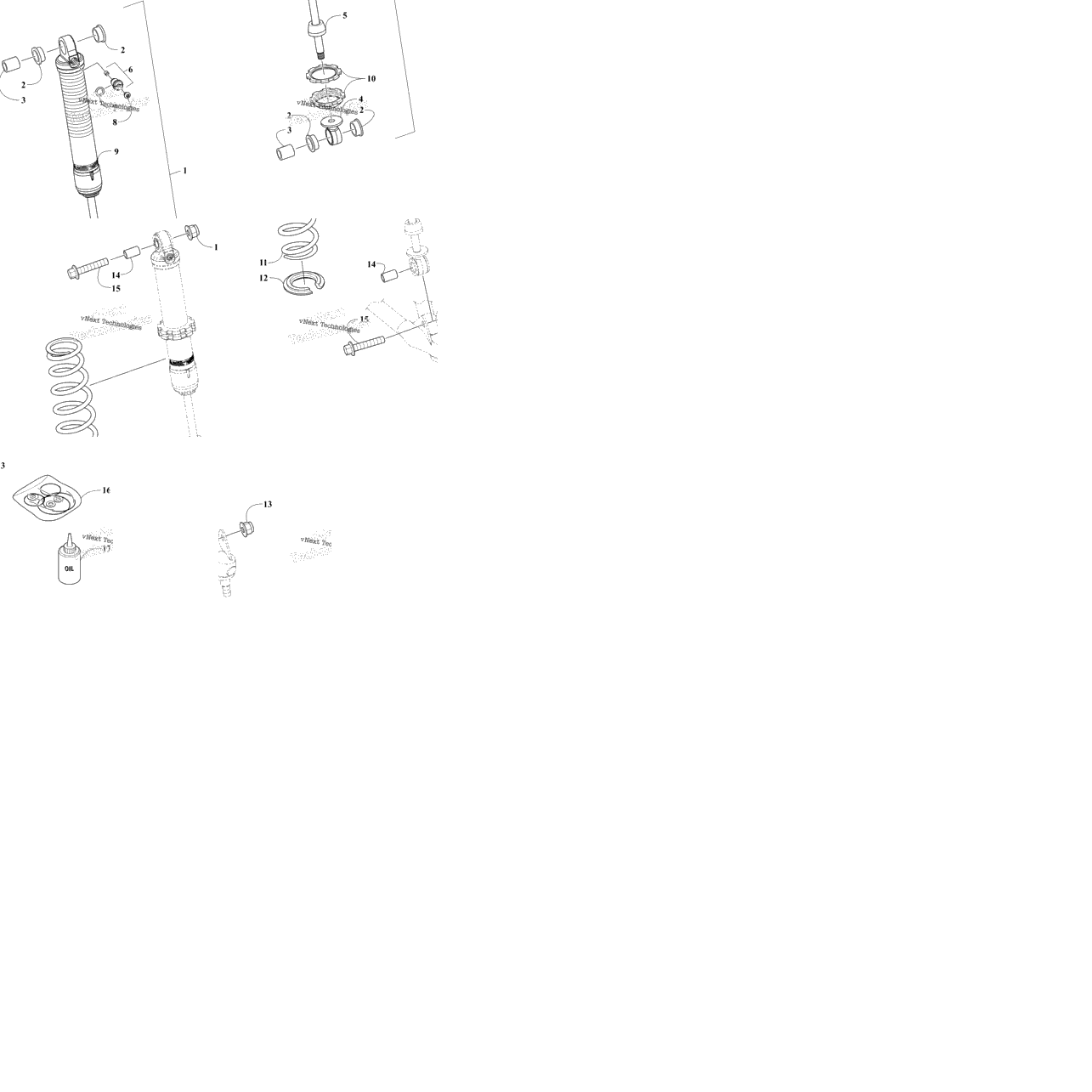 Front Suspension Shock Absorber Assembly