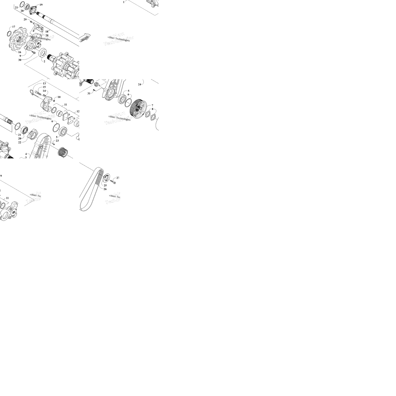 Drive Train Shafts And Brake Assemblies