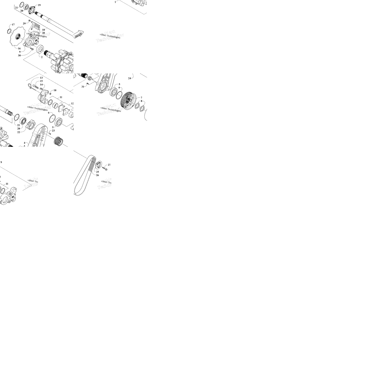 Drive Train Shafts And Brake Assemblies