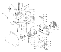 Oil Tank, Carburetor, Fuel Pump, And Silencer