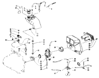 Oil Tank, Carburetor, Fuel Pump, And Silencer