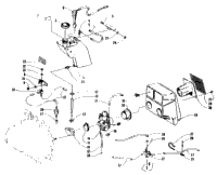 Oil Tank, Carburetor, Fuel Pump, And Silencer