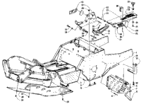 Front Frame, Footrest, And Guard Assembly