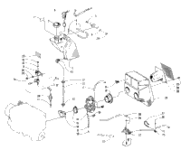 Oil Tank, Carburetor, Fuel Pump, And Silencer
