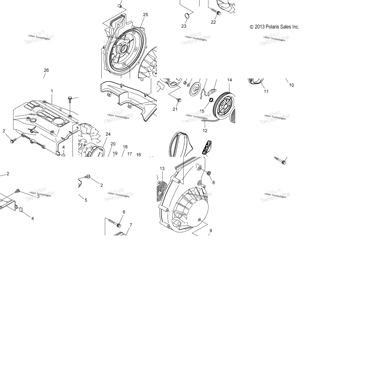Engine, Blower Housing & Recoil Starter