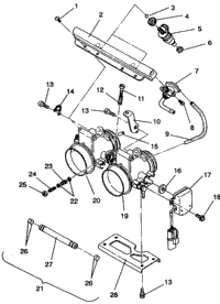 Throttle Body Assembly 500 Efi 0942774 & Efi Sks 0942574