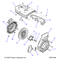 Engine, Blower Housing & Recoil Starter