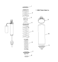 Shock, Rear Track/Spring Assembly /Fs