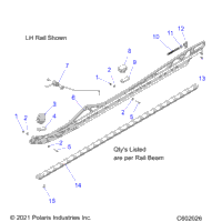 Suspension, Rail Beams, Lh/Rh, 2.75" Track