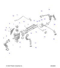 Engine, Coolant Bottle And Hoses